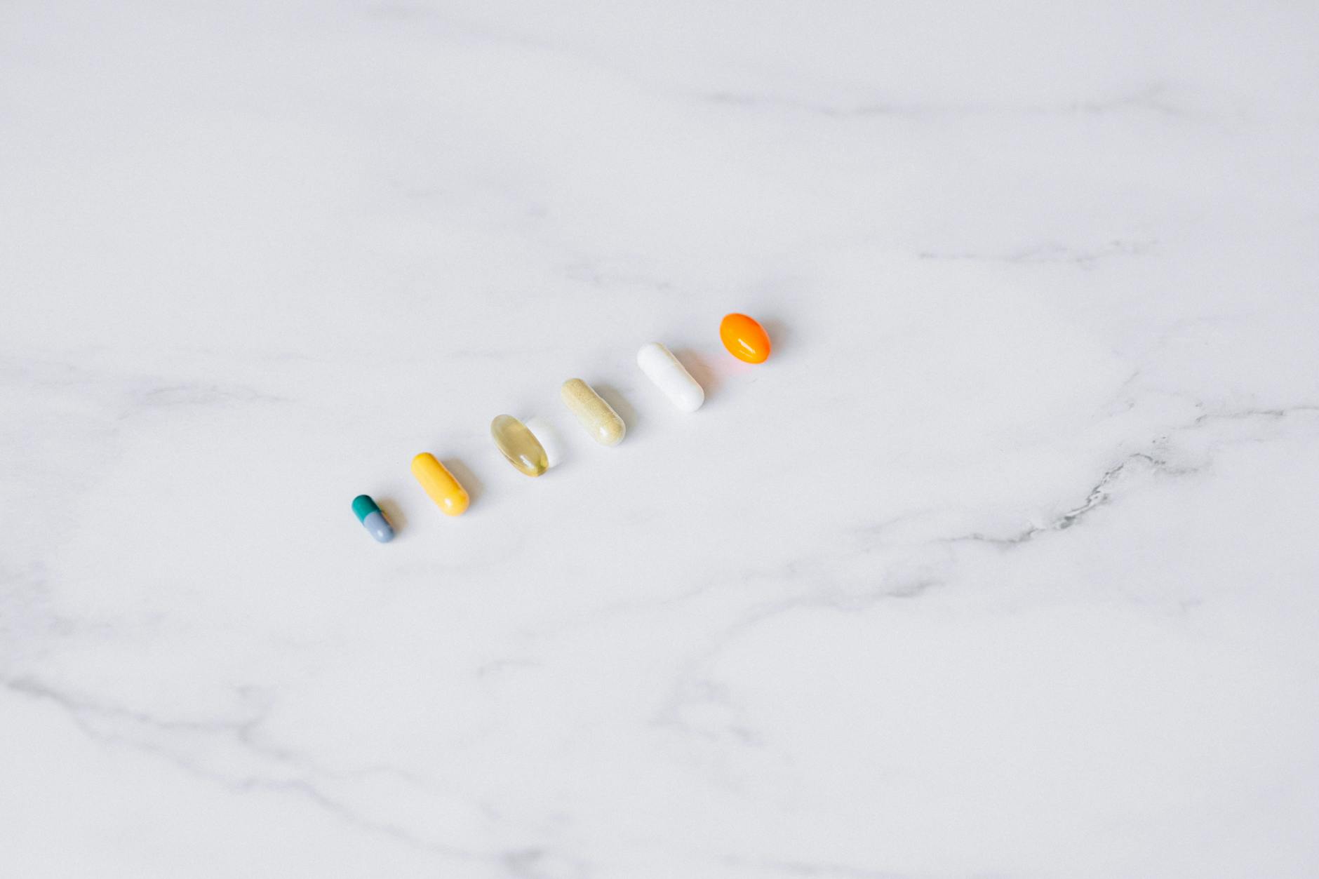 medications on a marble surface